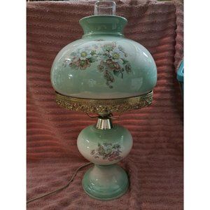 Vintage GWTW hand painted ceramic lamp signed by artist 21.5" tall large heavy